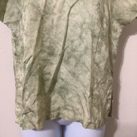Vintage Silk Fairy Grunge Fairycore Green Dainty Floral Butterfly Blouse Small - Picture 3 of 10